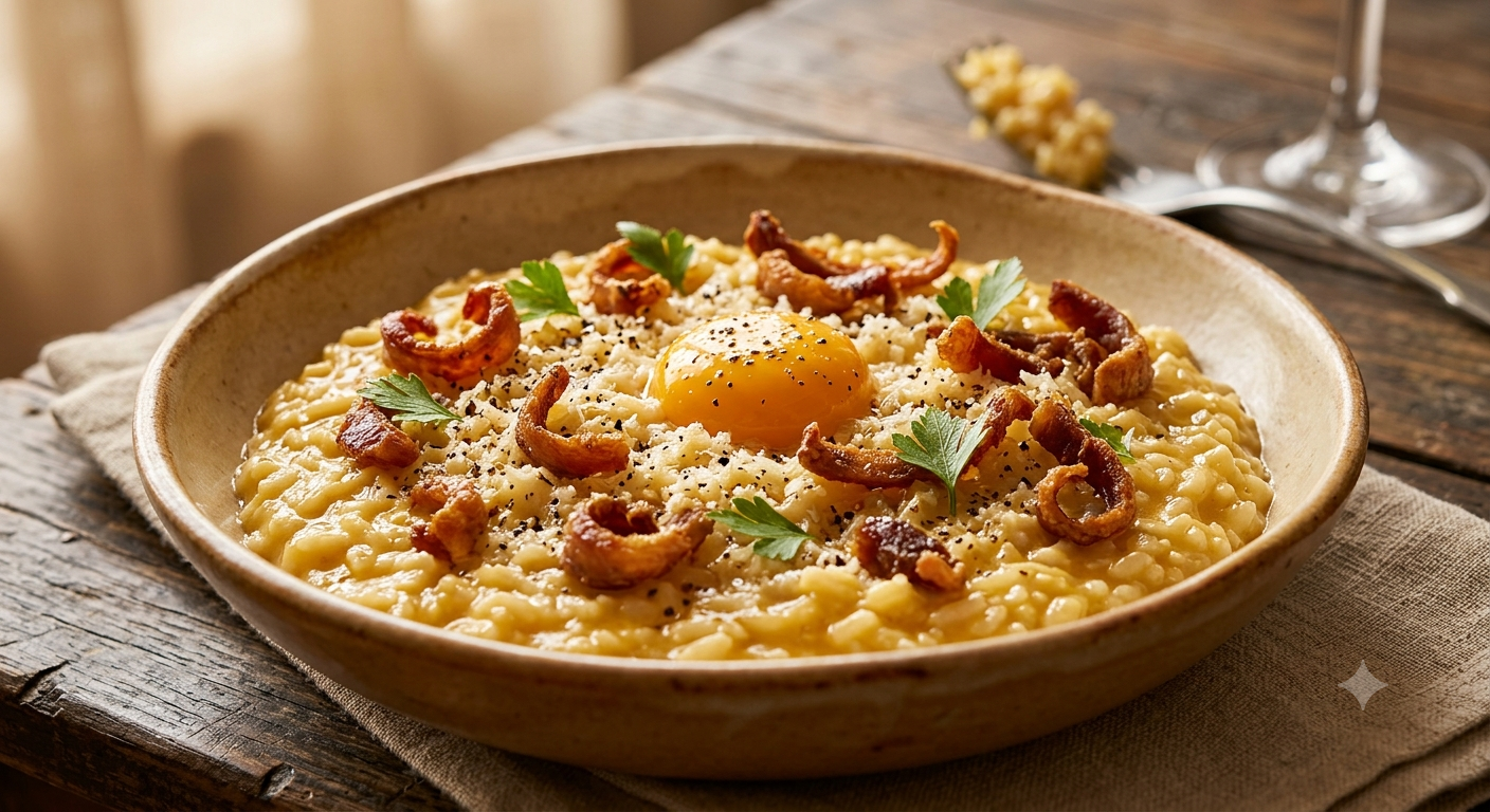 Arroz "Carbonara" de Mar (La Fusión Atrevida)