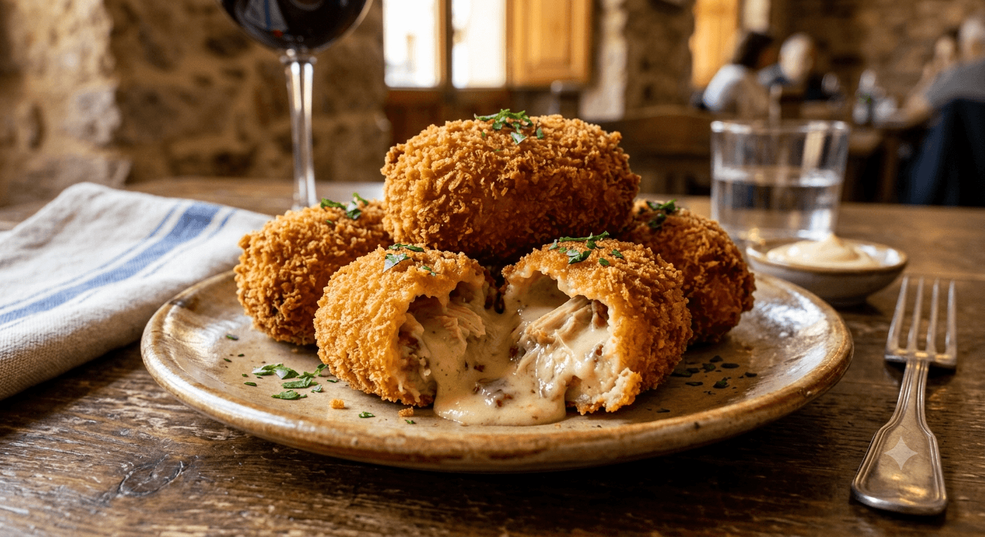 Croquetas Cremosas de Pollo Rustido y Jamón Ibérico